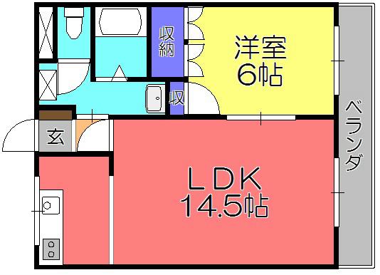 GREENVILLAGE(1LDK/2階)の間取り写真