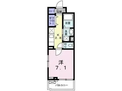 ウィステリア・リブI(1K/3階)の間取り写真