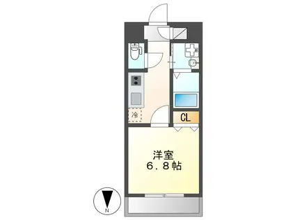 MELIV桜山(1K/2階)の間取り写真