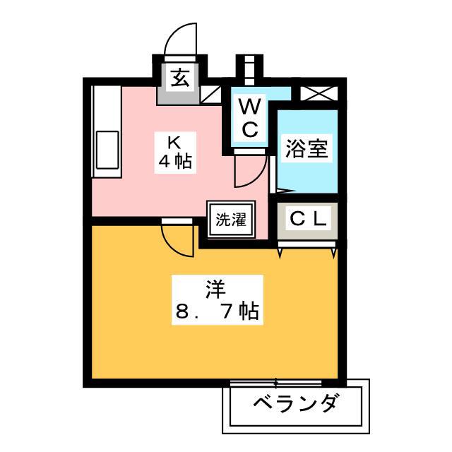 クリスタル相生(1K/1階)の間取り写真