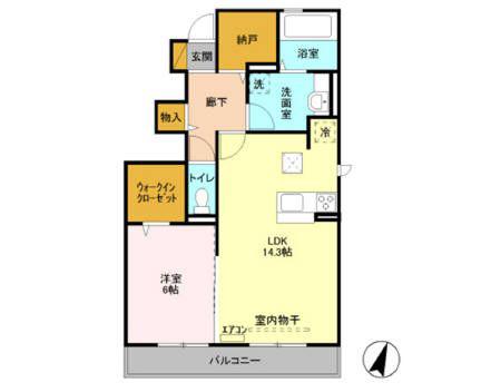 匠乃館E(1LDK/1階)の間取り写真