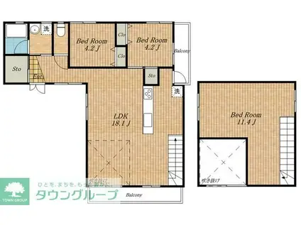 リベルテ自由が丘(2SLDK/2階)の間取り写真