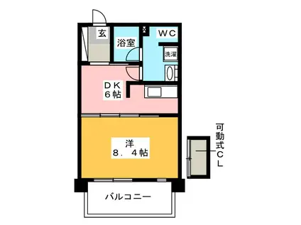 レジデンシャルヒルズインペリアルスイート(1DK/8階)の間取り写真