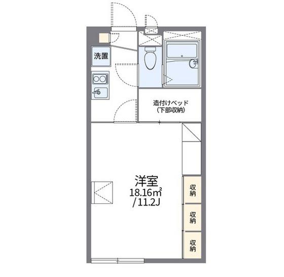 レオパレスOKURA(1K/2階)の間取り写真