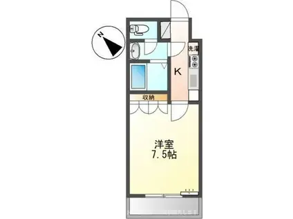 チャームツインズ 壱番館(1K/1階)の間取り写真