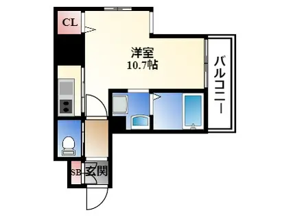 SPACE BEAT(1K/8階)の間取り写真