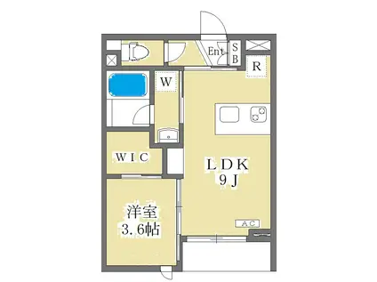 埼玉高速鉄道 浦和美園駅 徒歩14分 3階建 築5年(1LDK/1階)の間取り写真