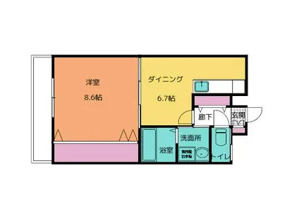 アートシャルマン東仙台(1DK/1階)の間取り写真