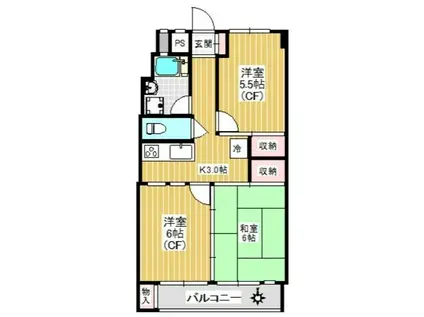 梅田マンション(3K/8階)の間取り写真