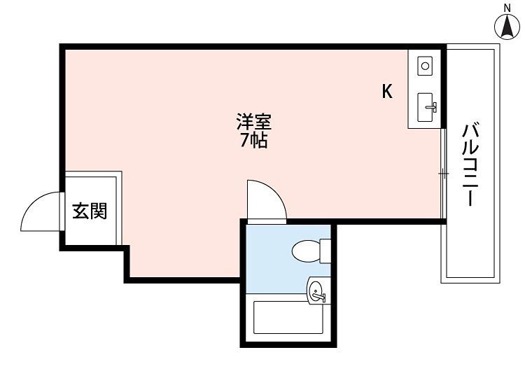 ハマンション伊加賀(ワンルーム/4階)の間取り写真