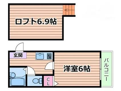 コスモビル(1K/3階)の間取り写真