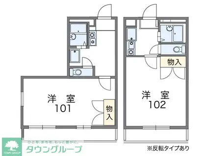 レオパレス深谷(1K/2階)の間取り写真