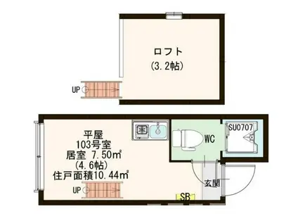 メゾン上北(ワンルーム/1階)の間取り写真