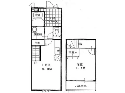スリーハーブズ谷佐(1LDK/1階)の間取り写真