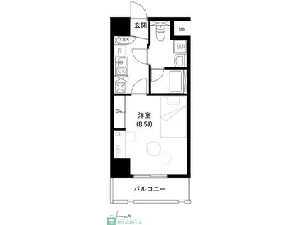 ACCESS湘南平塚(1K/9階)の間取り写真