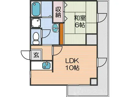 クリスタルハイツ玉出(1LDK/14階)の間取り写真
