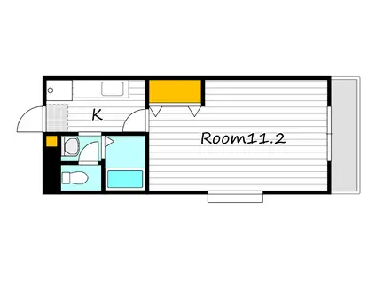 ジェムハナクマ(1K/4階)の間取り写真
