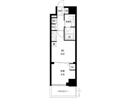 アーバンパーク日暮里II(1DK/10階)の間取り写真