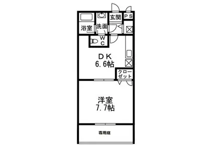 フジパレス三葛(1DK/1階)の間取り写真