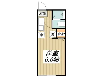 武蔵ハイツ(ワンルーム/1階)の間取り写真