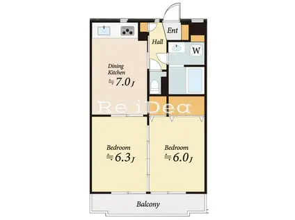 レジディア吉祥寺(2DK/2階)の間取り写真