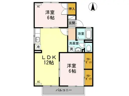 池田ファミリーゼーション(2LDK/1階)の間取り写真