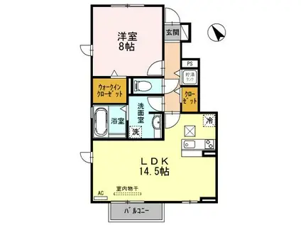 D-ROOM刈羽 A(1LDK/1階)の間取り写真