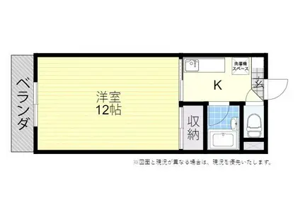 クレアパークⅡ(1K/1階)の間取り写真