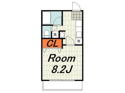 LIBERTYリバティ(1K/1階)の間取り写真