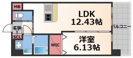 プレジオ永和ASIAN(1LDK/4階)の間取り写真