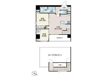 イゾラセレーナ目黒(2LDK/9階)の間取り写真