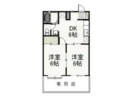 ベルエポック斉藤(2DK/1階)の間取り写真