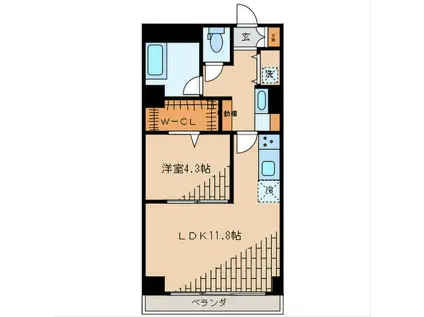 マンションかねき(1LDK/6階)の間取り写真