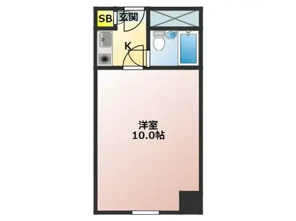 シャロン新板橋(ワンルーム/2階)の間取り写真