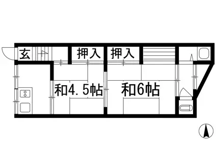 雛倉文化(2K/2階)の間取り写真