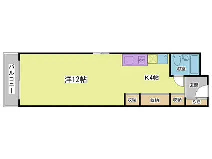 アパルトマンサンクフォイユ(ワンルーム/2階)の間取り写真