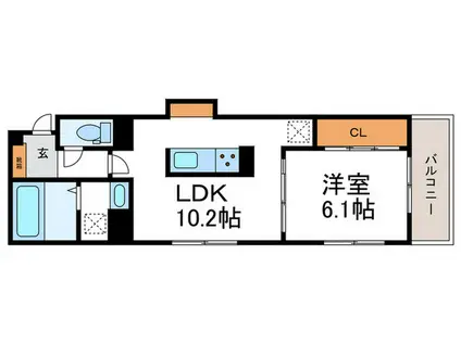 D-ROOM壬生森町(1LDK/1階)の間取り写真