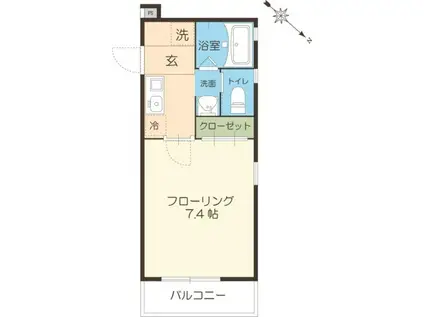 RERA(1K/1階)の間取り写真