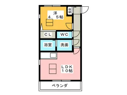 エンドルフィン(1LDK/2階)の間取り写真