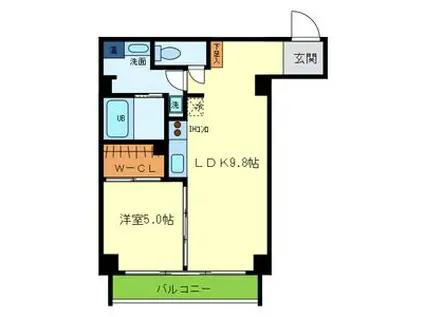 メゾンクレール(1LDK/3階)の間取り写真