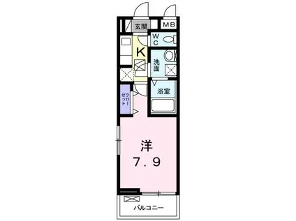 スペランツァ(1K/1階)の間取り写真