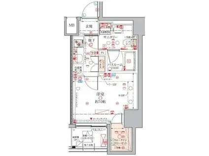 クレヴィスタ練馬桜台III(1K/8階)の間取り写真