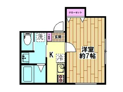 G.LIEN谷塚(1K/3階)の間取り写真