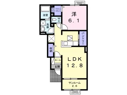 こもんど壱番館(1LDK/1階)の間取り写真