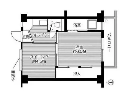 ビレッジハウス福田II2号棟(1DK/3階)の間取り写真