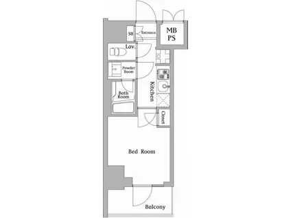 ハーモニーレジデンス川崎002(1K/13階)の間取り写真
