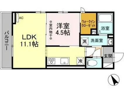 エメ ドゥーズ(1LDK/3階)の間取り写真