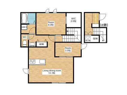 SIPPO米原(2LDK/2階)の間取り写真
