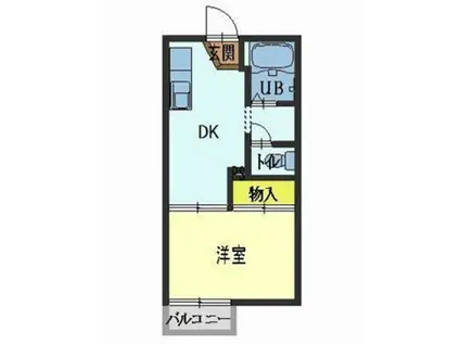 中津ハイツ(1DK/2階)の間取り写真