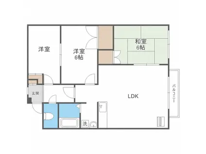 フレグランス三島(3LDK/2階)の間取り写真